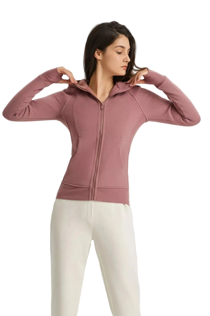 Millennia Zip Up Seam Detail Hooded Sports Jacket - cas7m