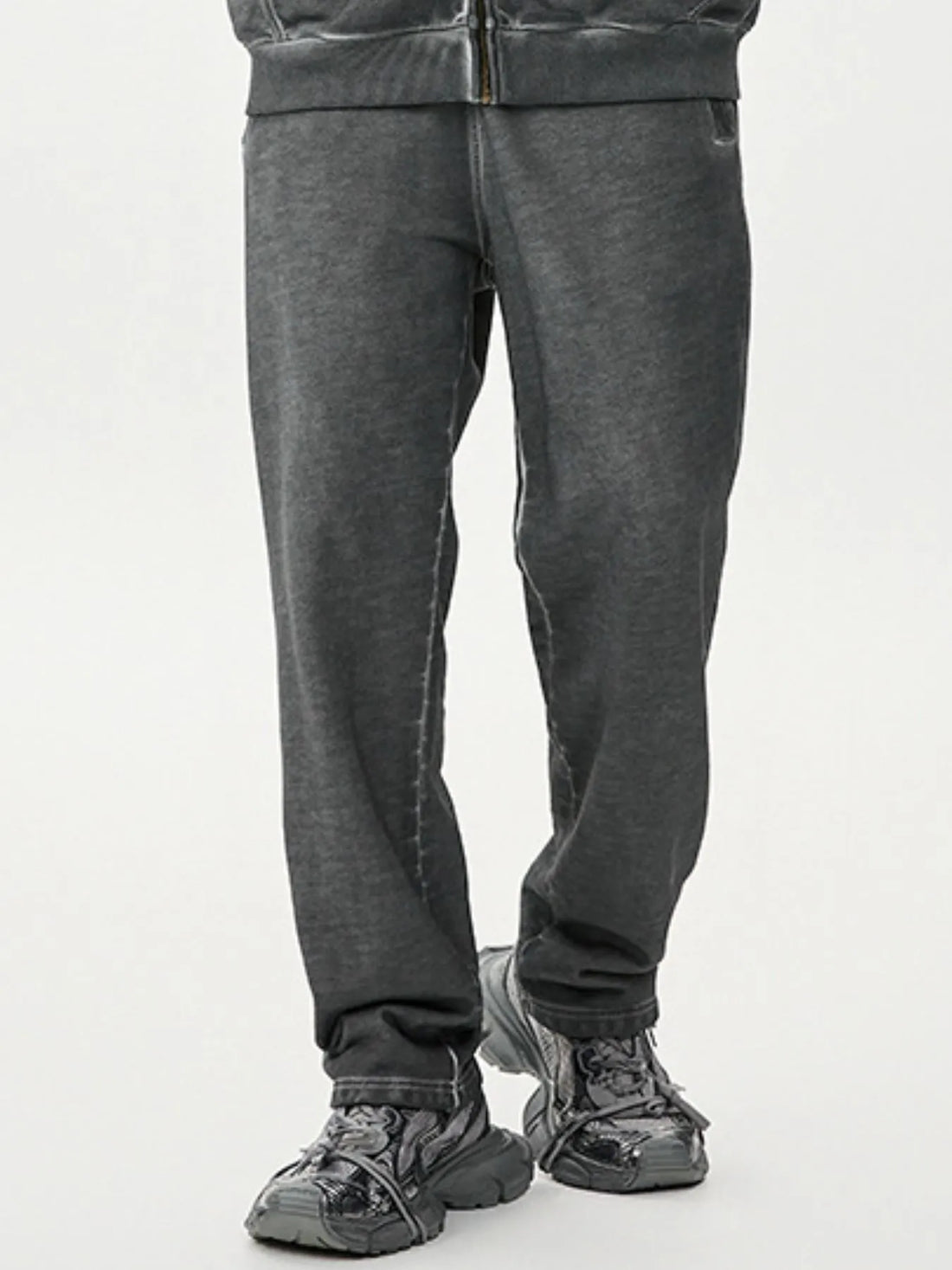 Men's Drawstring Washed Straight Sweatpants - cas7m