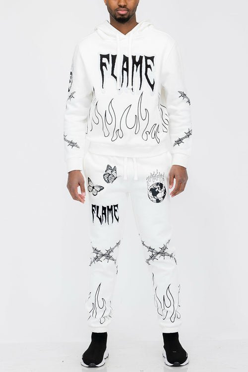 Chenille Flame Sweat Suit - Chenille Flame Sweat SuitWHITEChenille Flame Sweat SuitWHITE-SScas7mproduct_vendorcas7m