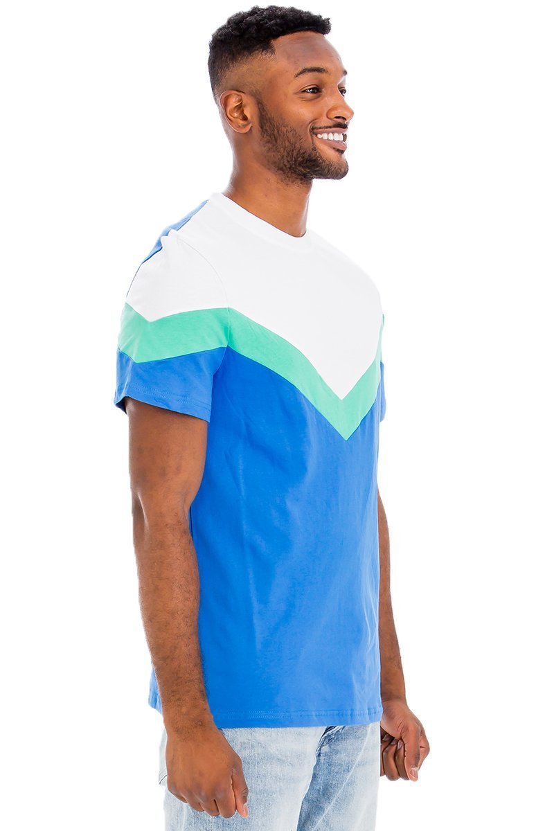 CHEVRON COLORBLOCK TSHIRT - CHEVRON COLORBLOCK TSHIRTCHEVRON COLORBLOCK TSHIRTWT3702-BLUEGREEN-SScas7mproduct_vendorcas7m