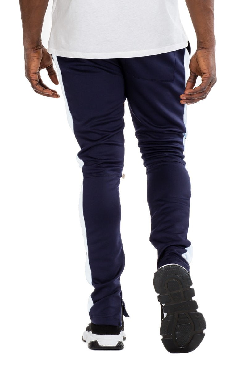 CLASSIC SLIM FIT TRACK PANTS- NAVY/ WHITE - CLASSIC SLIM FIT TRACK PANTS- NAVY/ WHITECLASSIC SLIM FIT TRACK PANTS- NAVY/ WHITEp122-nvWH-1S-30"cas7mproduct_vendorcas7m