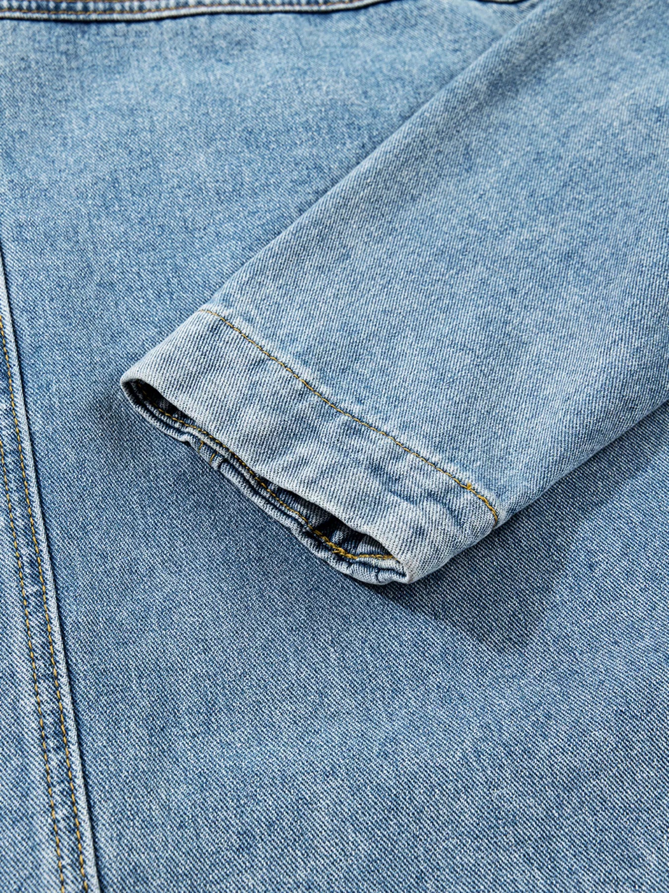 Patched Pockets Side Tie Denim Jacket - cas7m