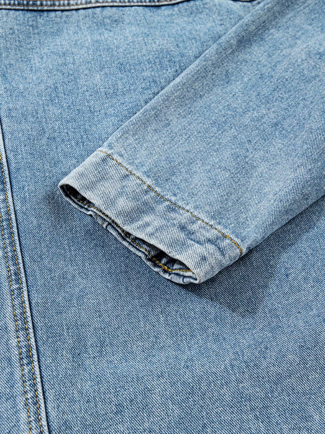 Patched Pockets Side Tie Denim Jacket - cas7m