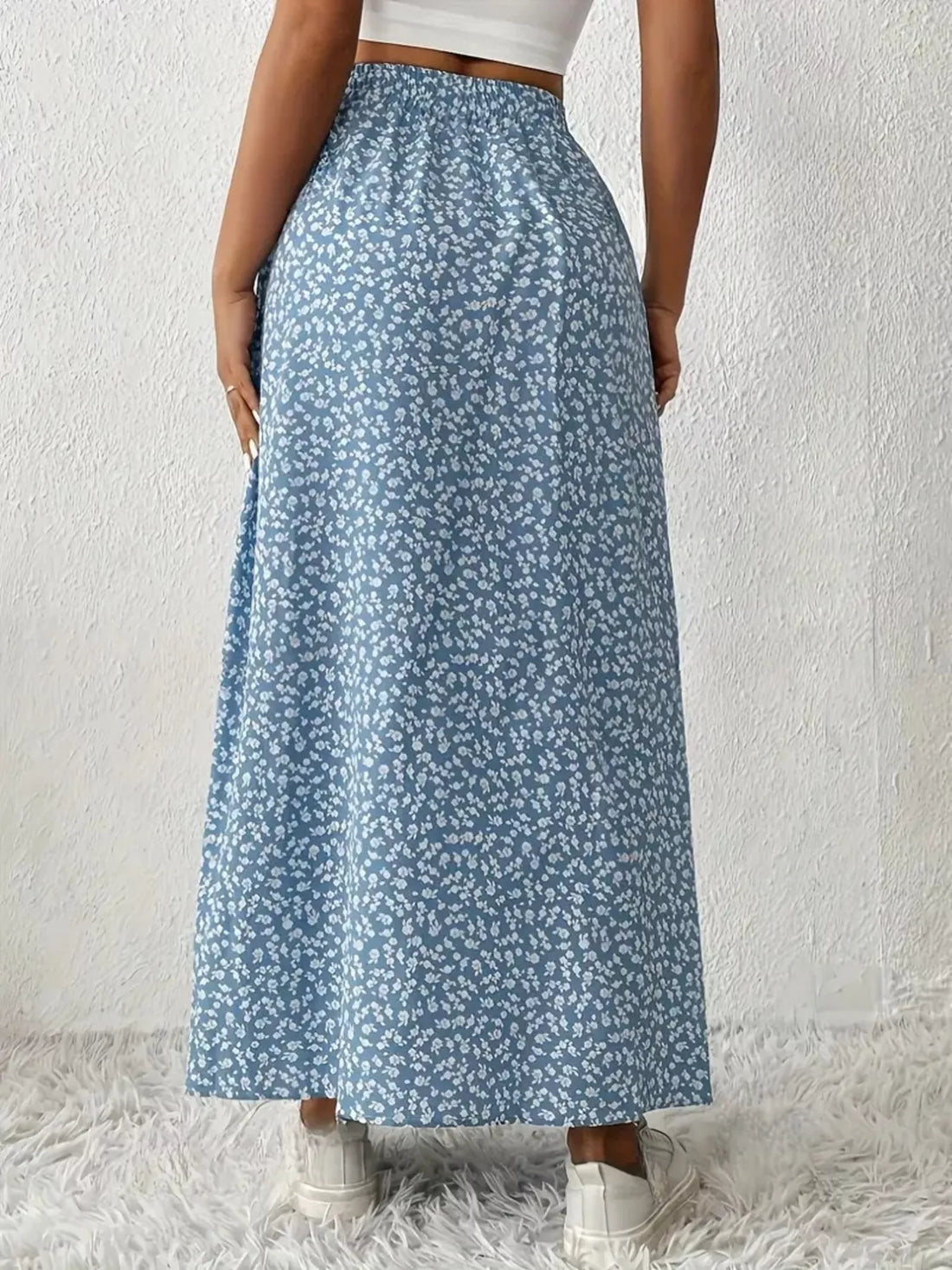 Slit Printed Skirt - cas7m