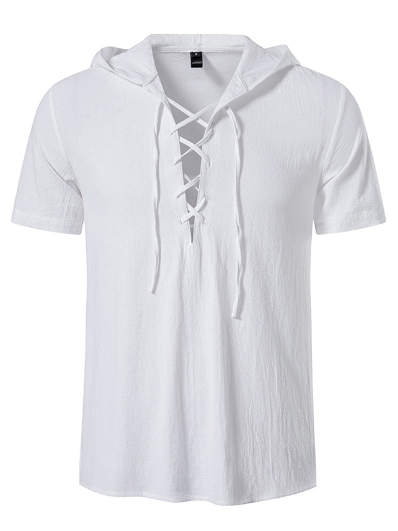 Men's Casual Lace-Up Hooded Top - cas7m