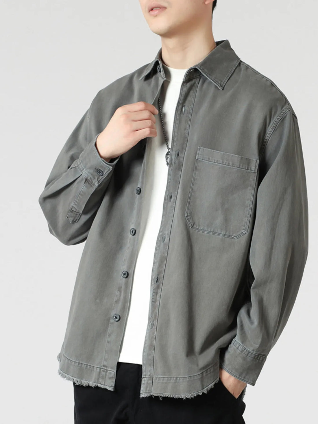 Men's Button Up Long Sleeve Shirt - cas7m