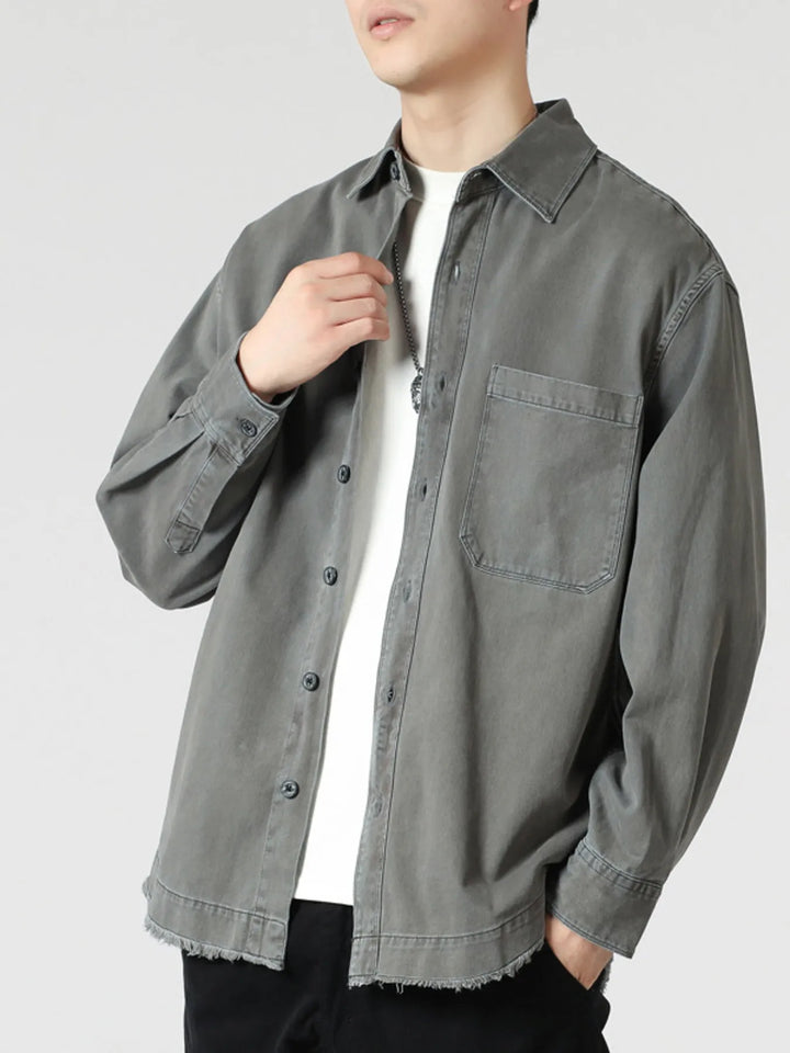 Men's Button Up Long Sleeve Shirt - cas7m