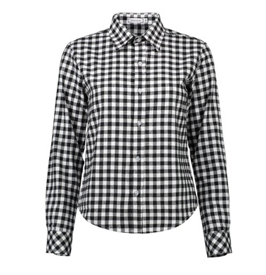 Women's Long Sleeve Cotton Plaid Shirt for Work