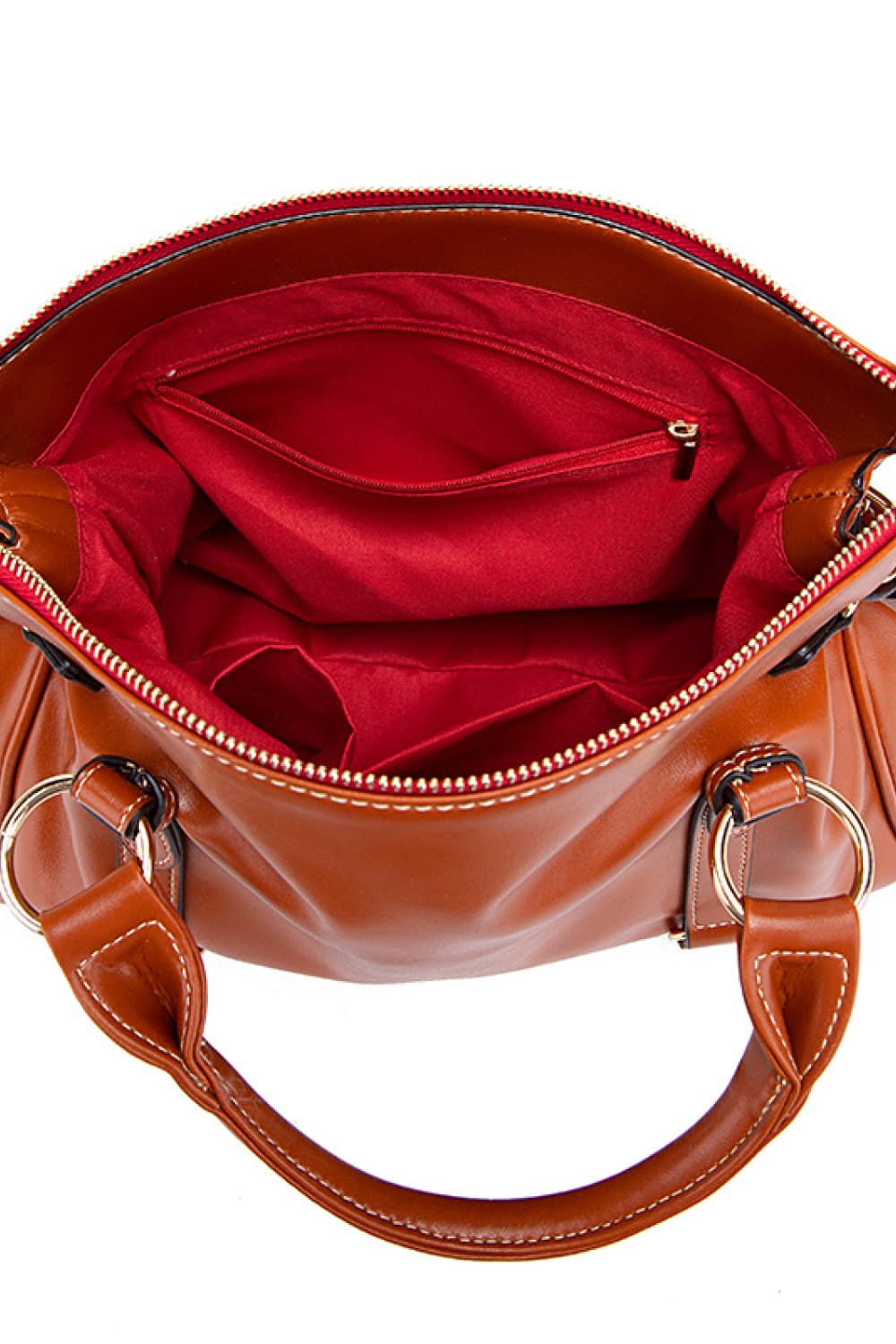 PU Leather Handbag with Tassels - cas7m