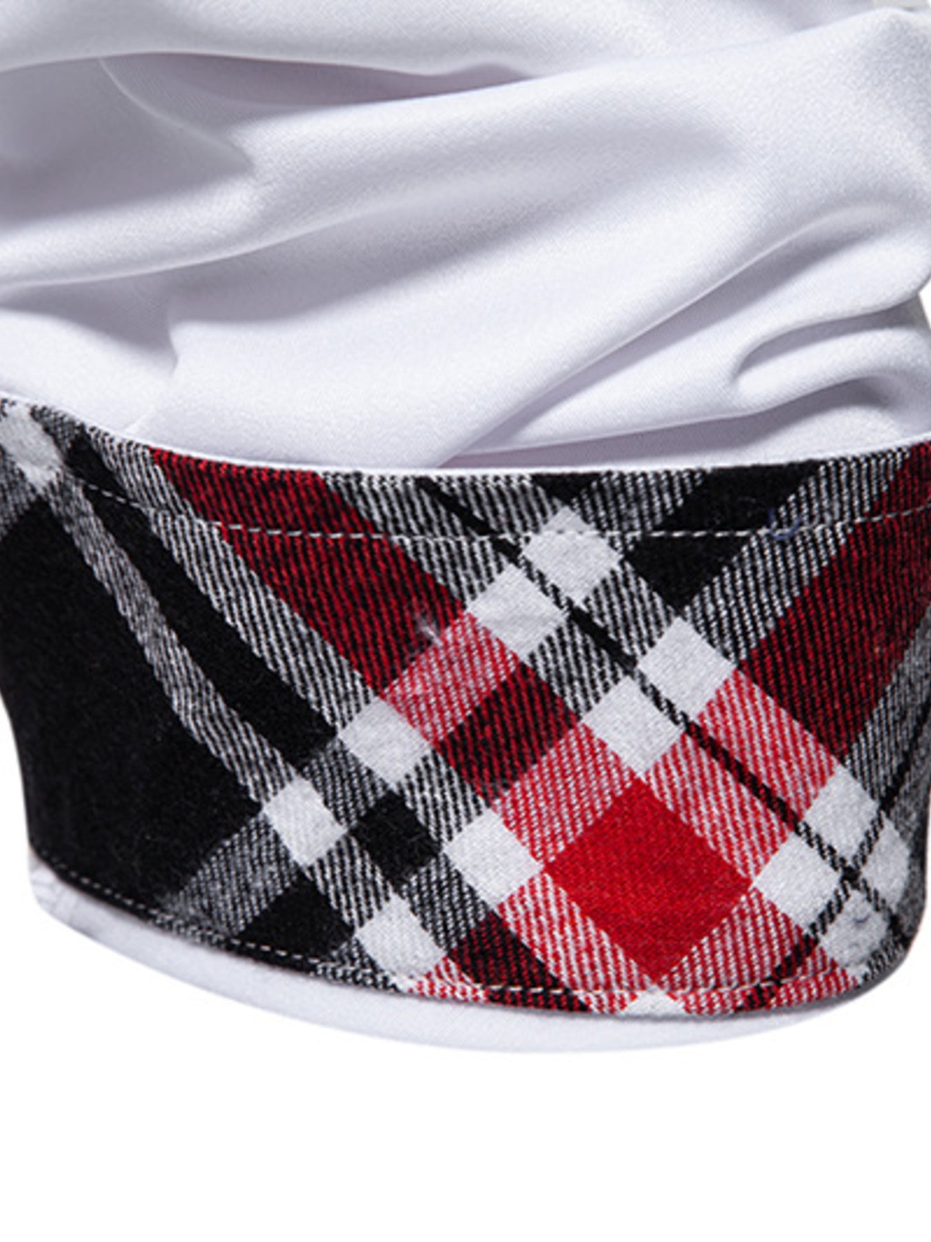 Men's Slim Fit Long Sleeve Plaid Trim Shirt - cas7m