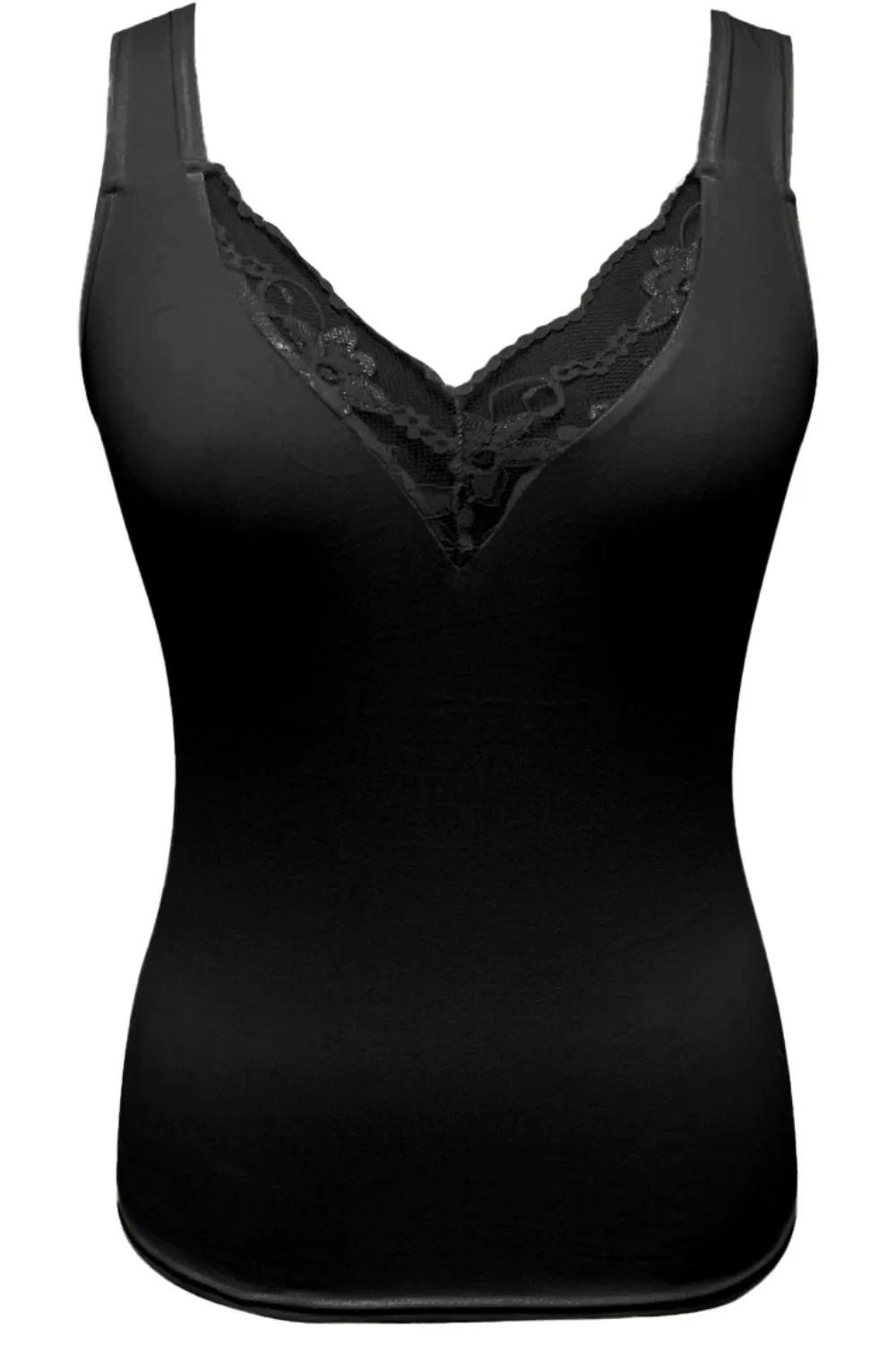 Full Size Lace Detail V-Neck Tank Plus Size - cas7m