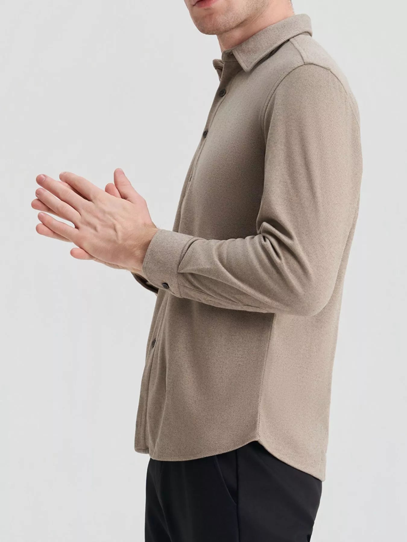 Men's Plus Size Casual Long Sleeve Button-Down Shirt - cas7m