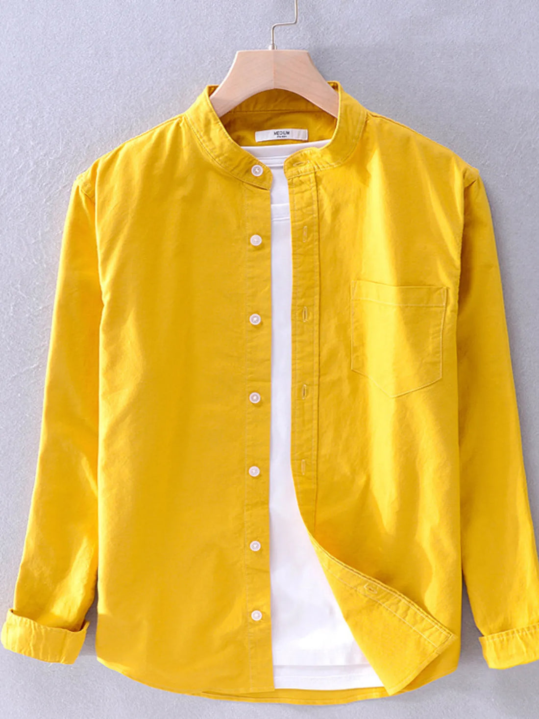 Men's Plus Size Button Up Long Sleeve Shirt - cas7m