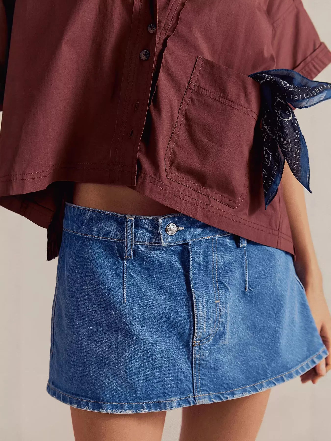 Classic Wash Denim Mini Skort - cas7m