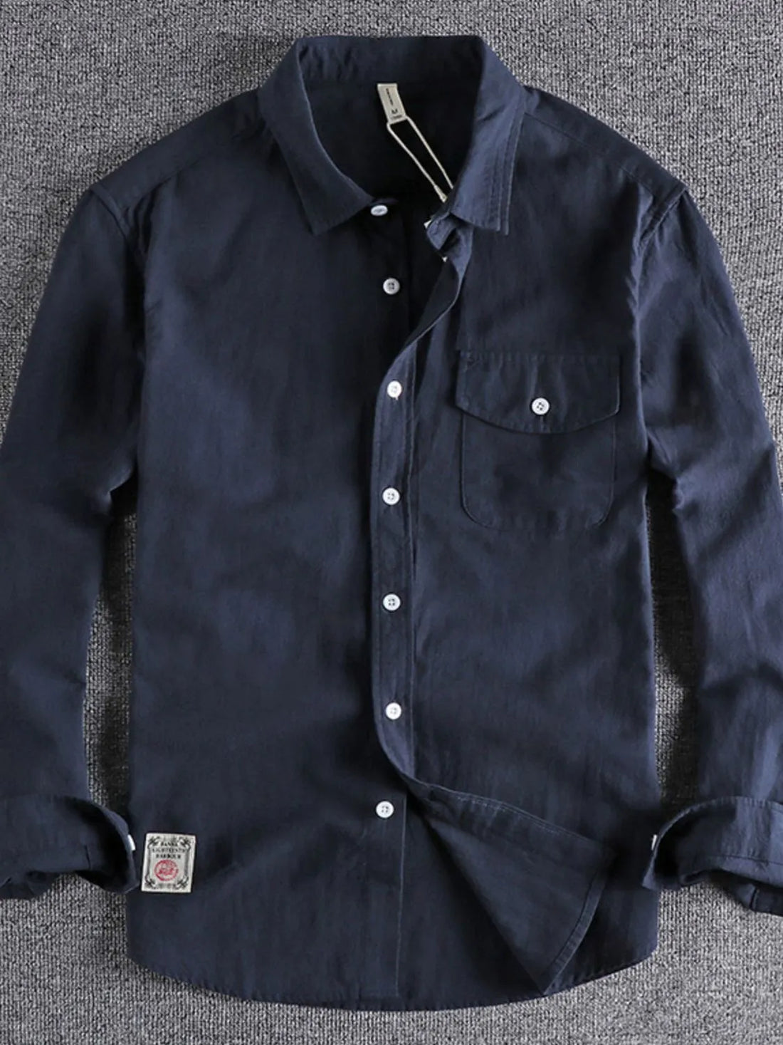 Men's Plus Size Button Down Long Sleeve Shirt - cas7m
