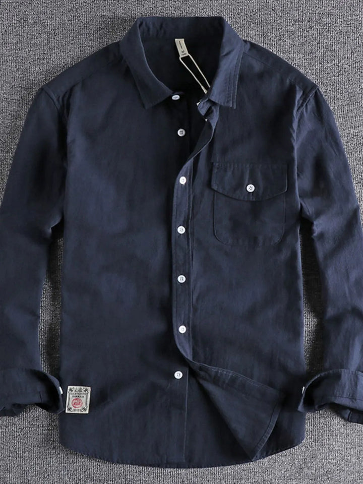 Men's Plus Size Button Down Long Sleeve Shirt - cas7m