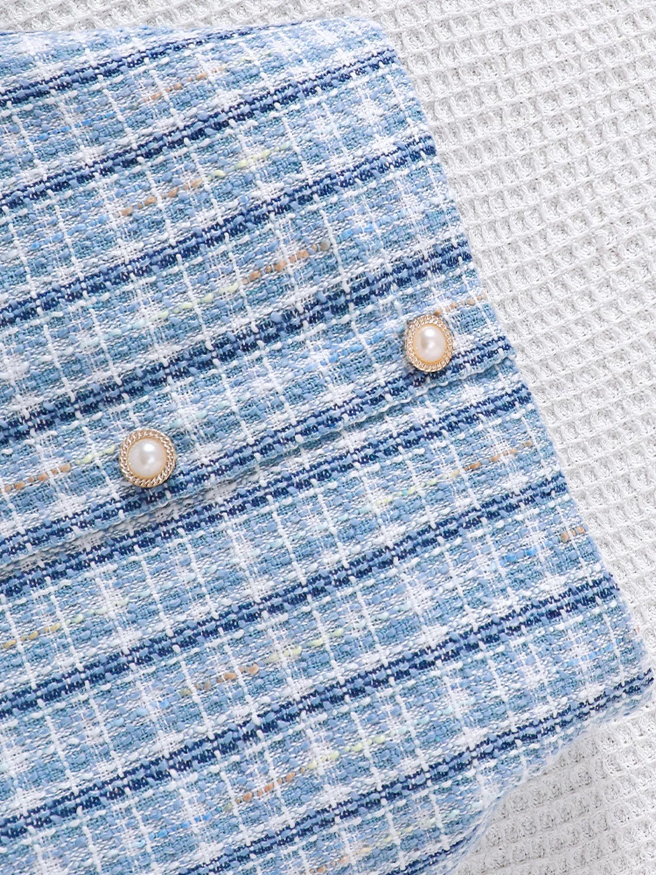 Children's Puff Sleeves Top and Plaid Skirt Set - cas7m