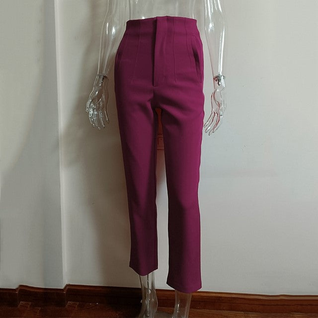 Women's Casual Fashion Straight Leg Pants - cas7m