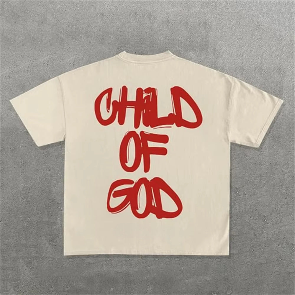 Personality Letter Pattern Oversized T-shirt Men - cas7m