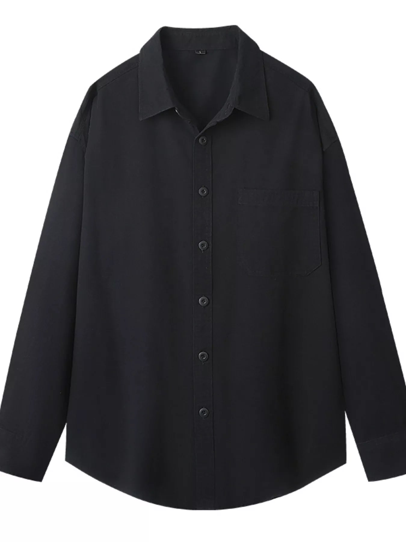 Men's Plus Size Button Up Long Sleeve Shirt - cas7m