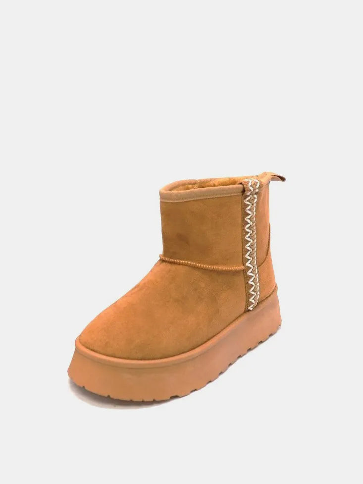 WILD DIVA Round Toe Platform Boots - cas7m