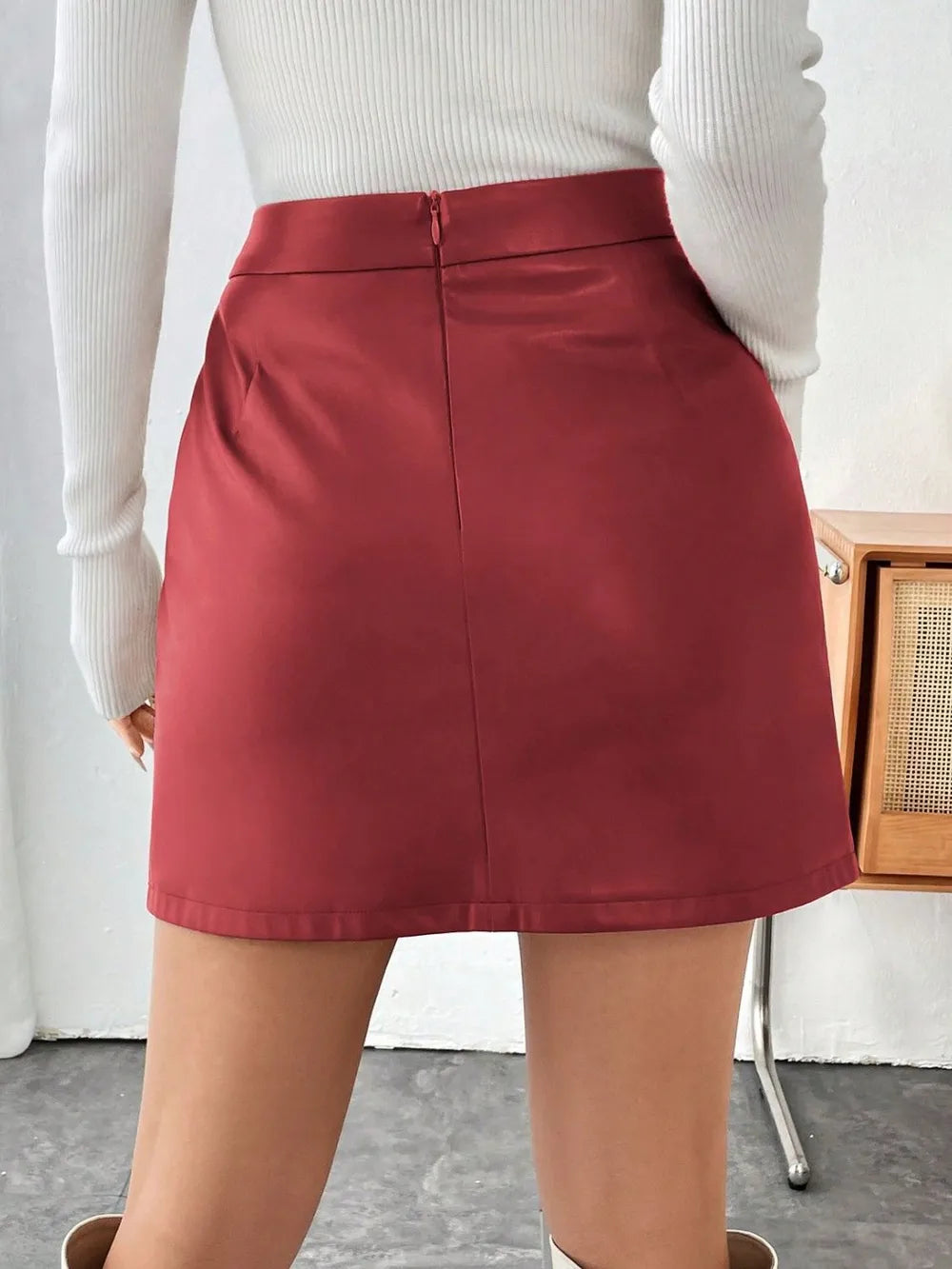 Mini Skirt with Zipper - cas7m