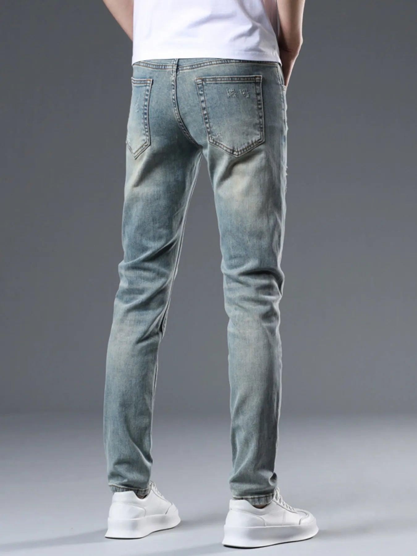 Men's Distressed Slim Fit Jeans - cas7m