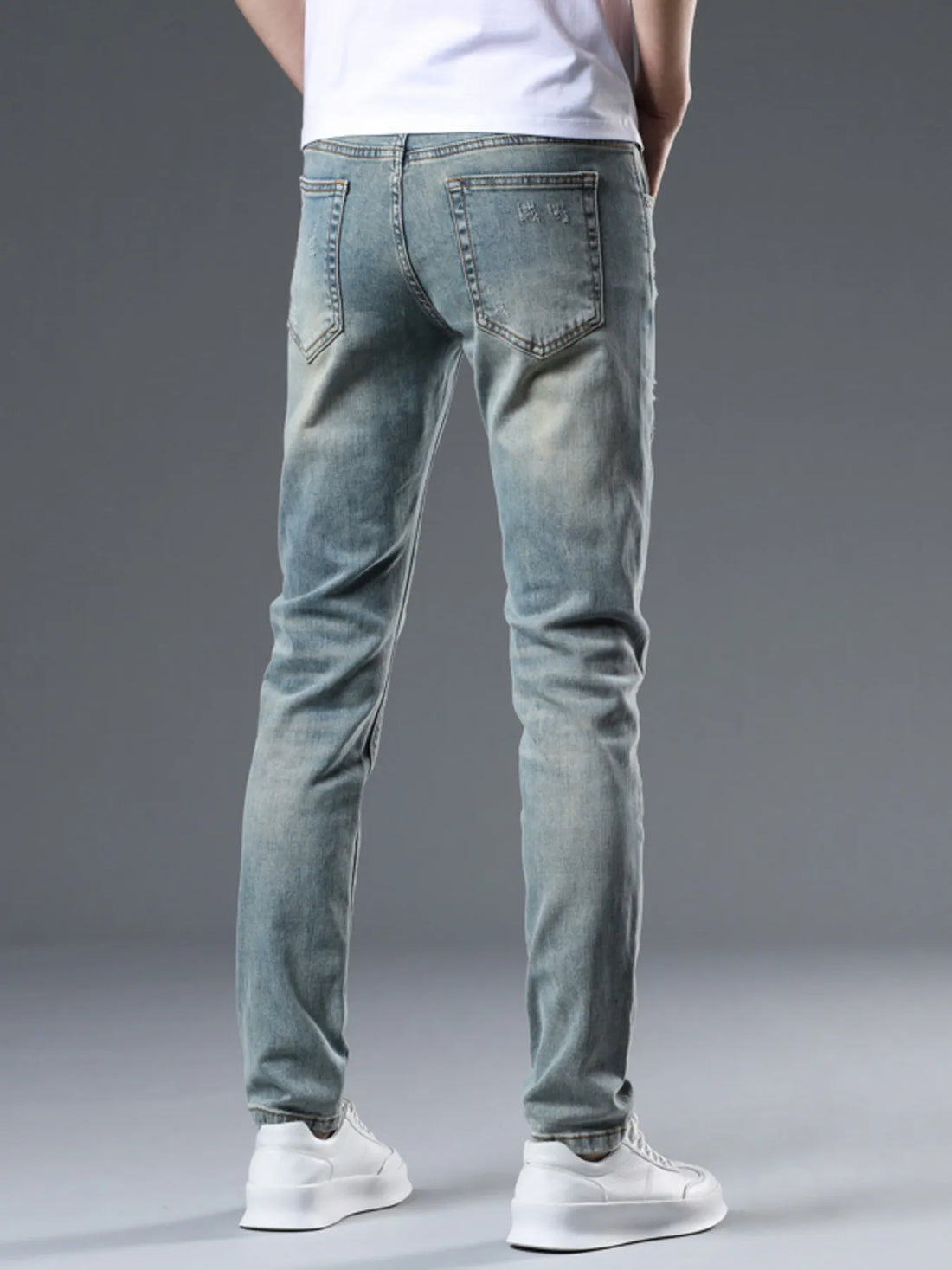 Men's Distressed Slim Fit Jeans - cas7m