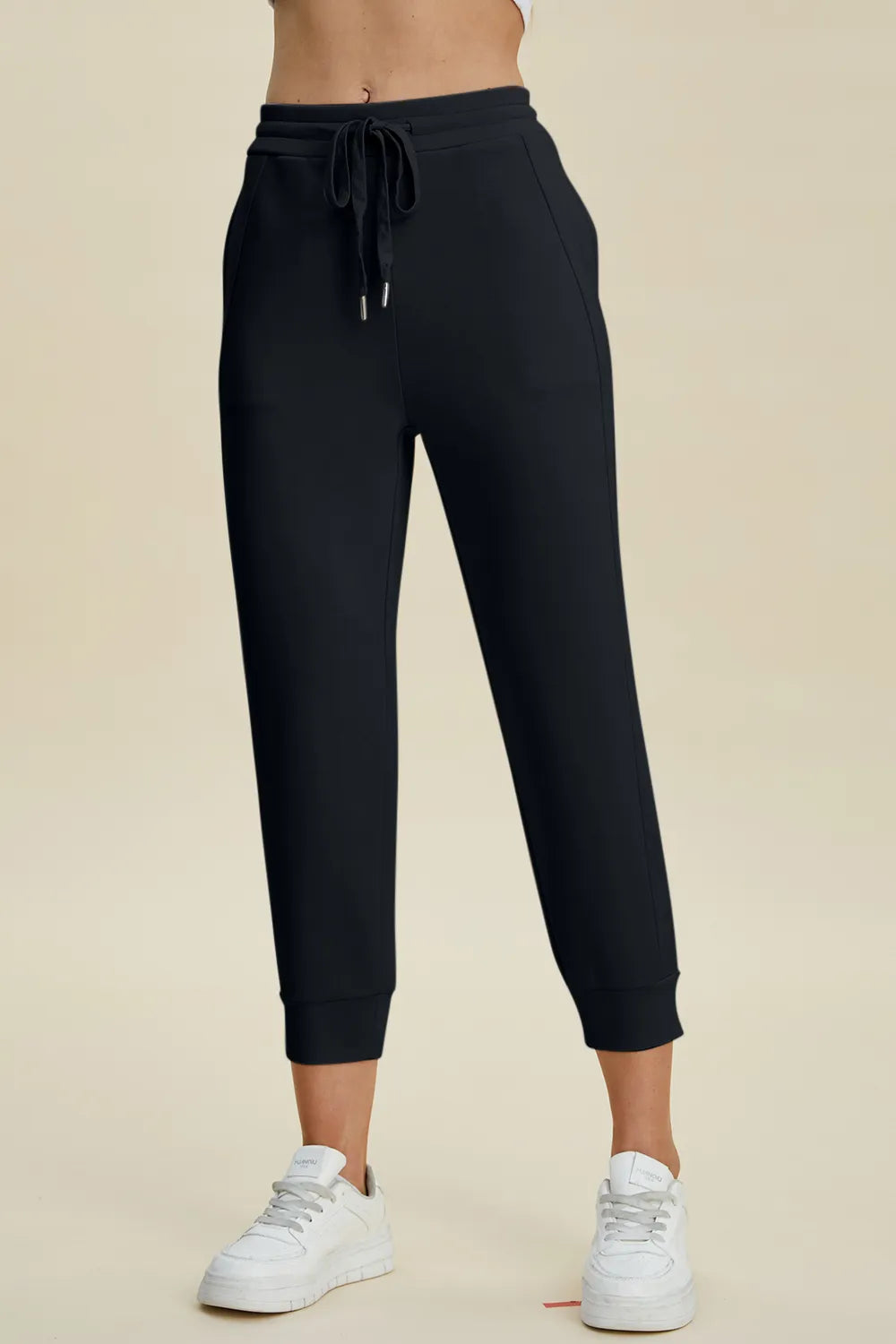 Basic Bae Full Size Air Scuba Drawstring High Waist Cropped Pants - cas7m