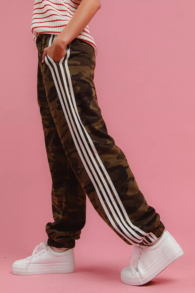 BiBi Side Lines Camouflage Track Pants - cas7m