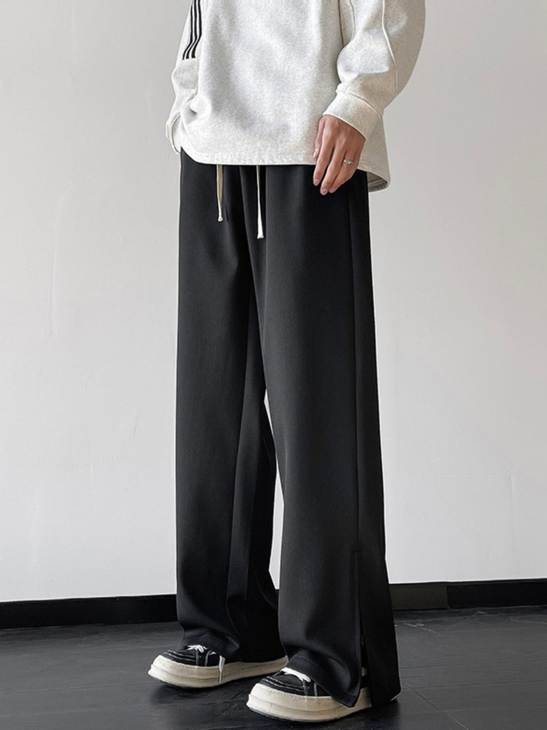 Men's Plus Size Drawstring Wide Leg Pants - cas7m