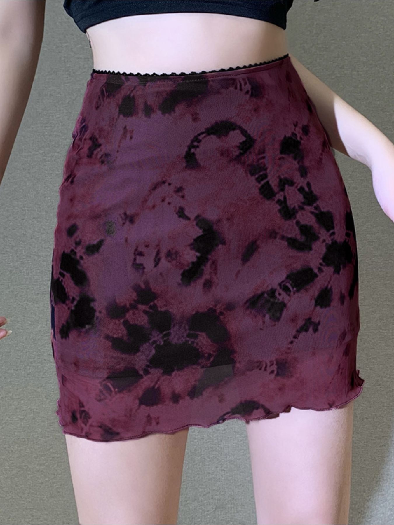 Tie-Dye Bodycon Mini Skirt - cas7m