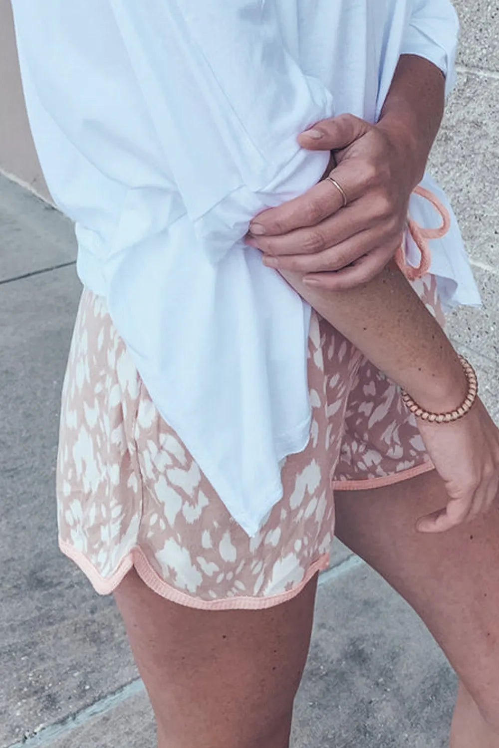 Abstract Print Drawstring Casual Shorts - cas7m