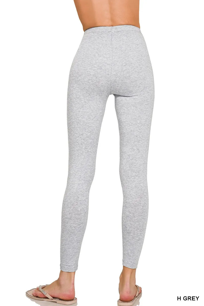 Zenana Premium Cotton Full Length Leggings - cas7m