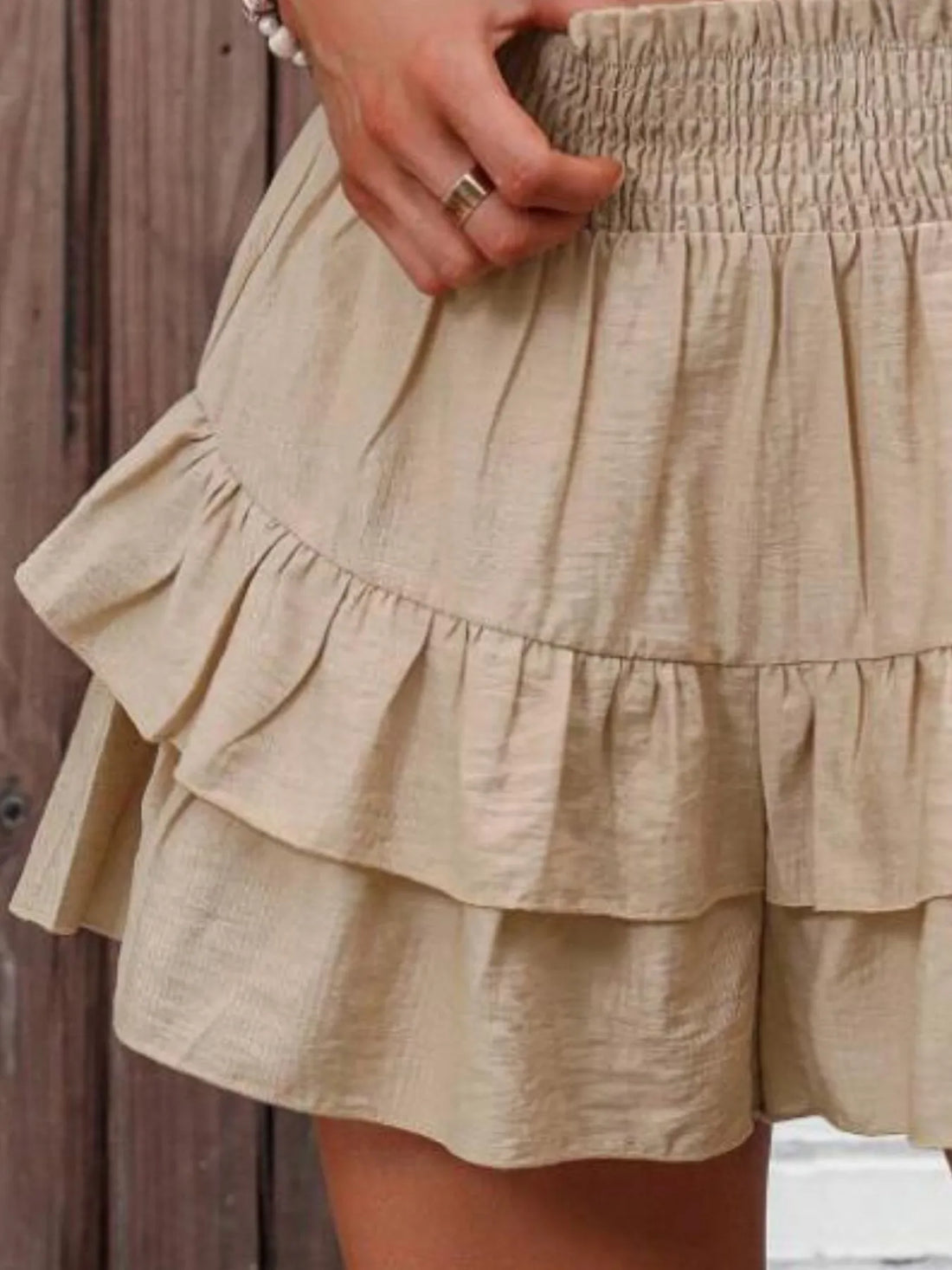 Ruffle Layered High Waist Casual Skort - cas7m