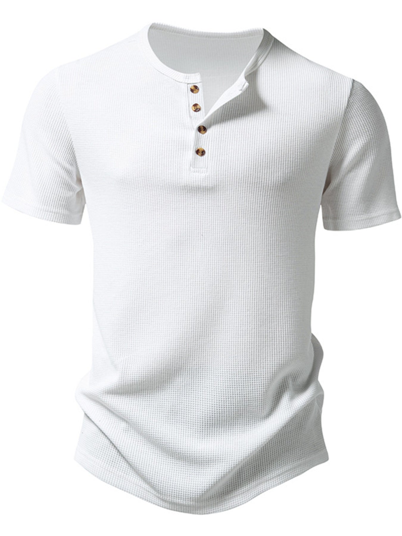Men's Button Detail Short Sleeve T-Shirt - cas7m