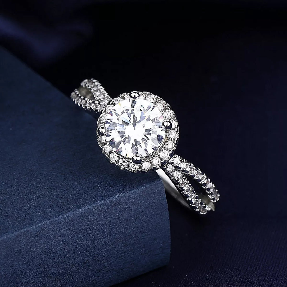 1 Carat 925 Sterling Silver Moissanite Ring - cas7m