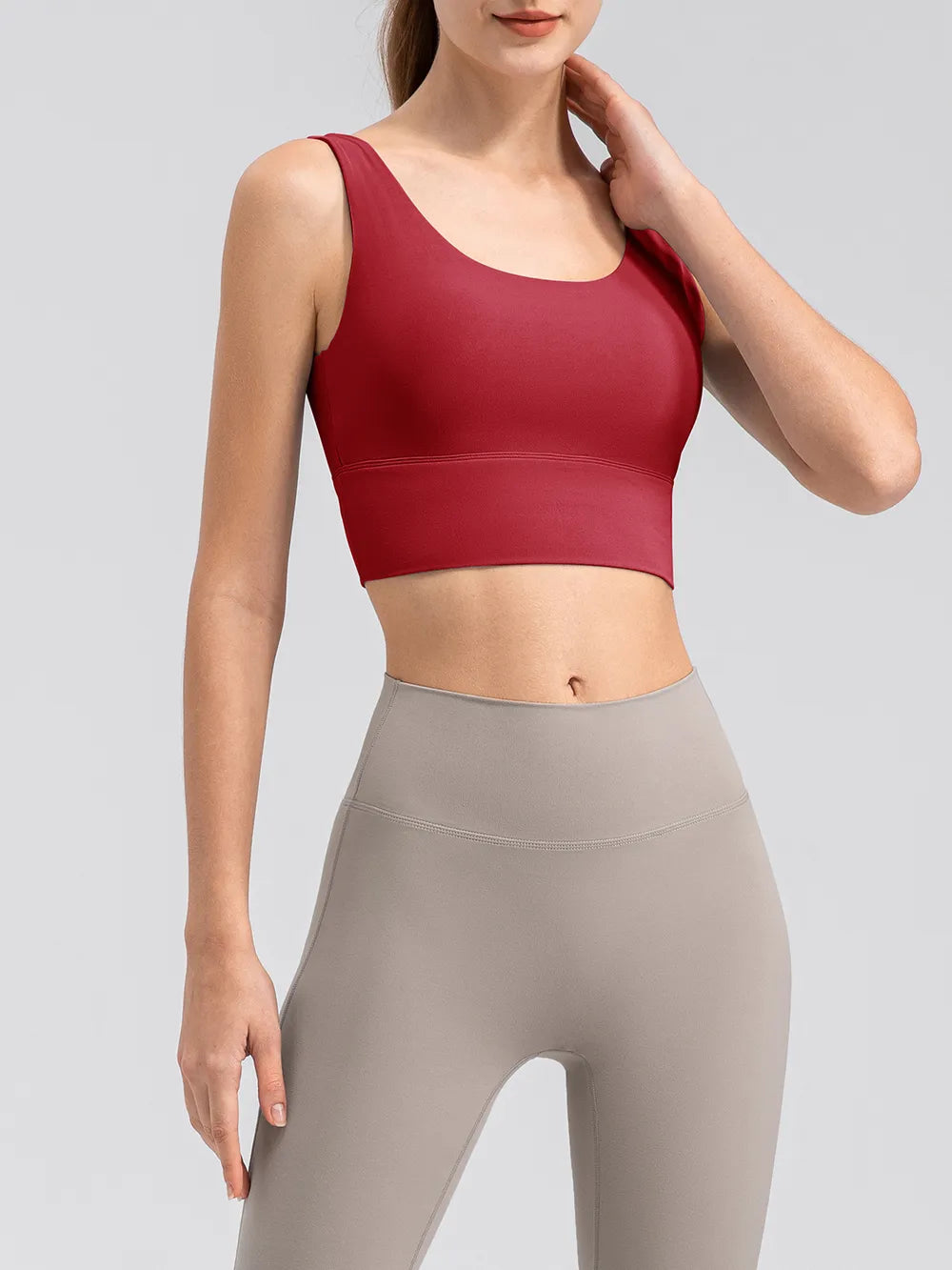 Scoop Neck Wide Strap Active Tank - cas7m