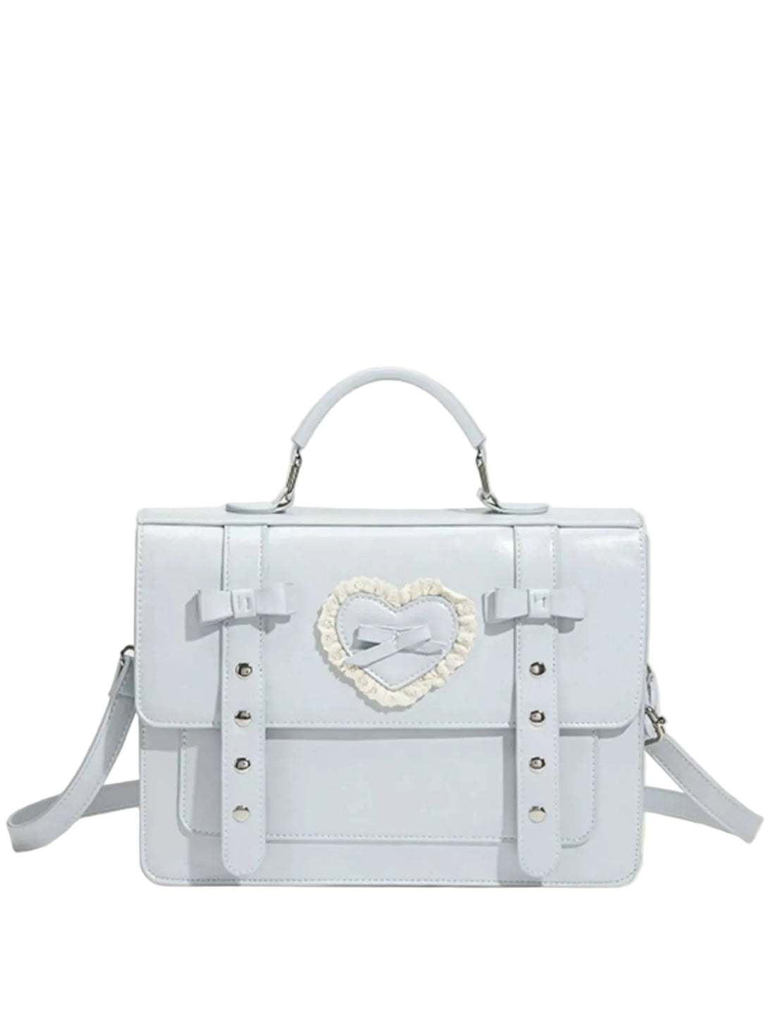Heart Decor Buckle Backpack Bag - cas7m