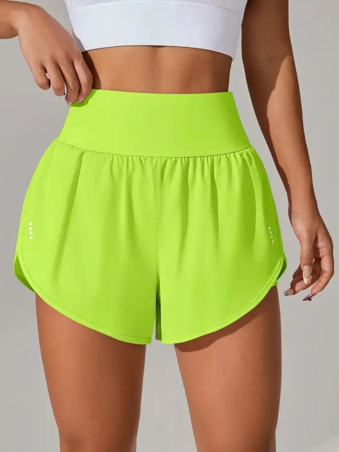 Pocketed High Waist Active Shorts - cas7m
