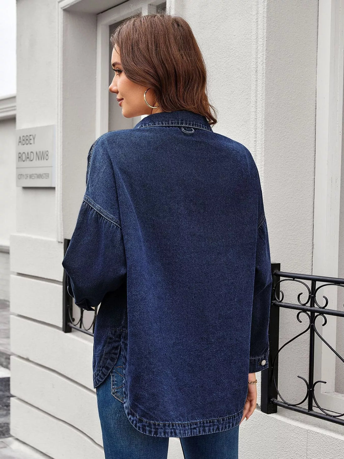 Vintage Wash Button-Down Denim Jacket - cas7m