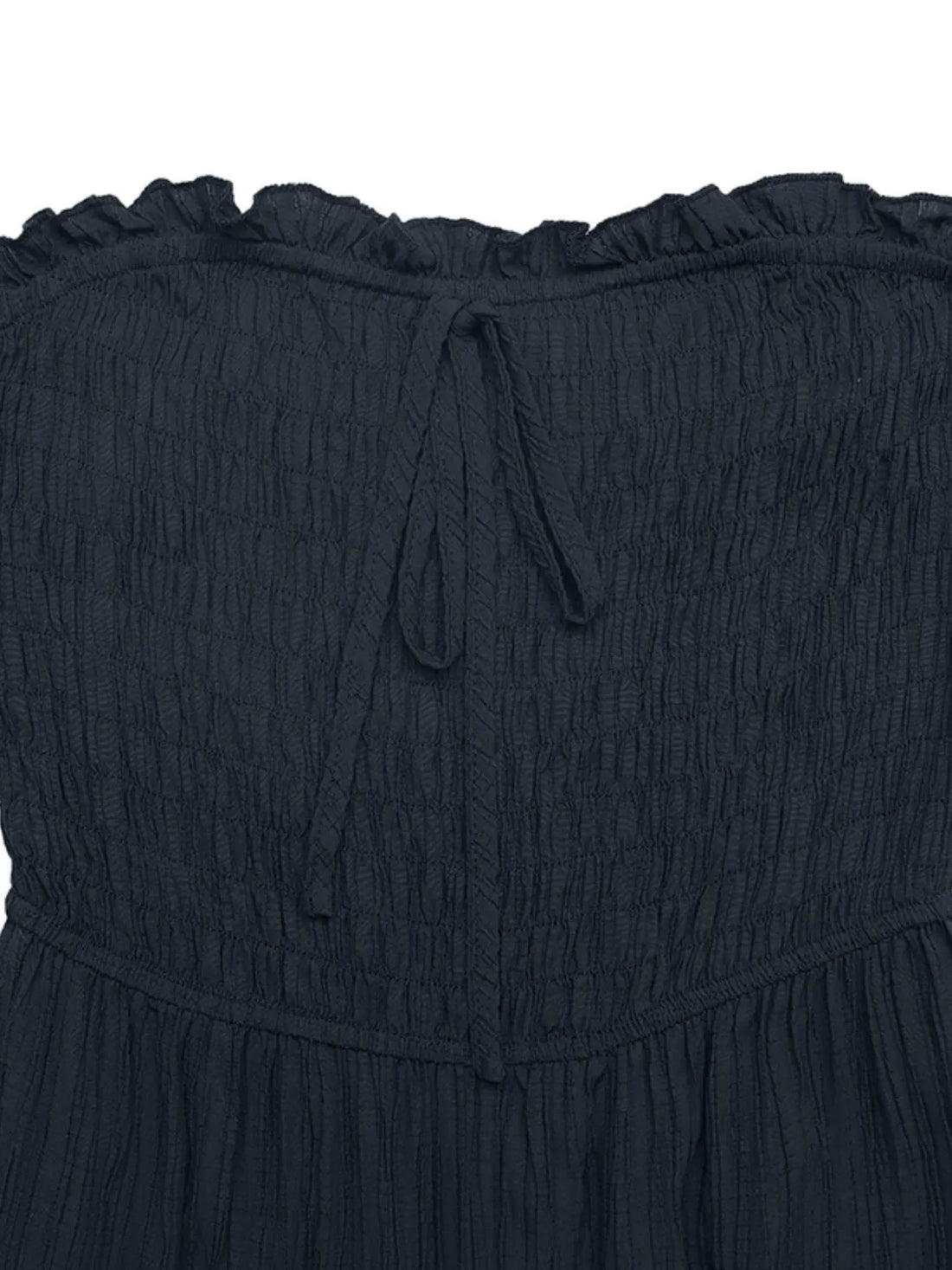Smocked Tube Wide Leg Jumpsuit - cas7m