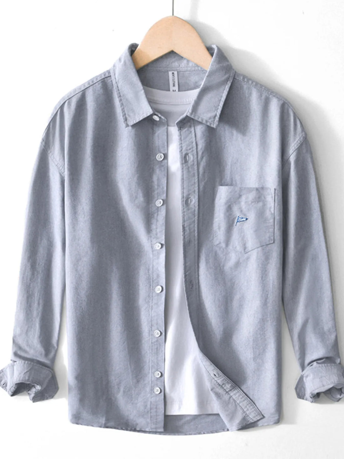 Men's Striped Button Up Long Sleeve Shirt - cas7m