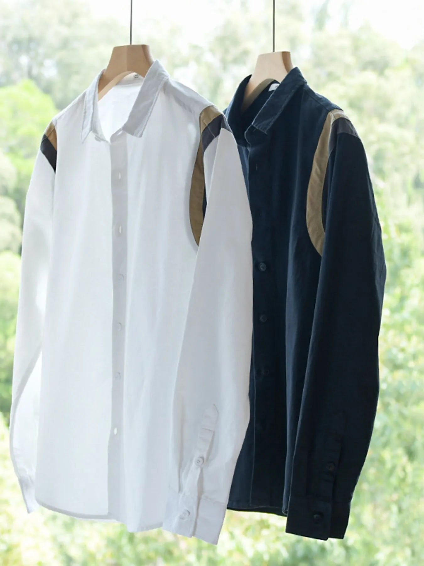 Men's Plus Size Button-Up Long Sleeve Shirt - cas7m