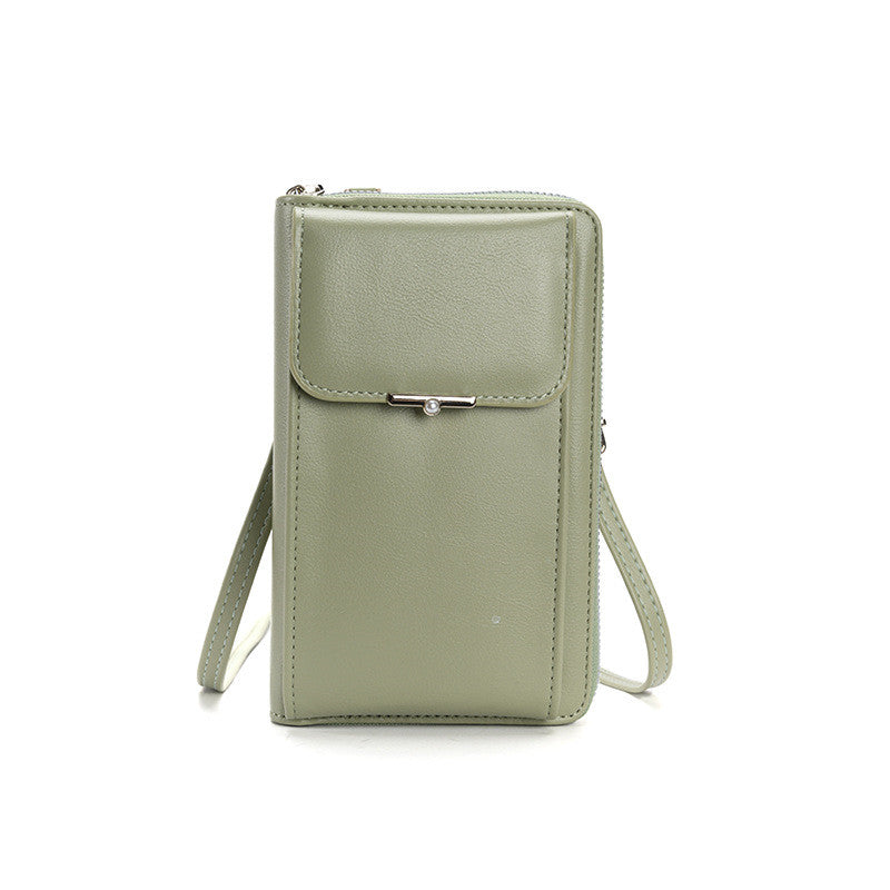 Fashion Large Capacity Mobile Phone Bags Women Small Zipper Crossbody Shoulder Bag Long Wallet - cas7m