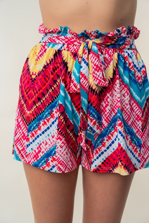 White Birch High Waisted Printed Shorts - cas7m