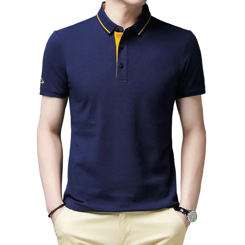 Men's Short-sleeved Cotton T-shirt Solid Color - cas7m