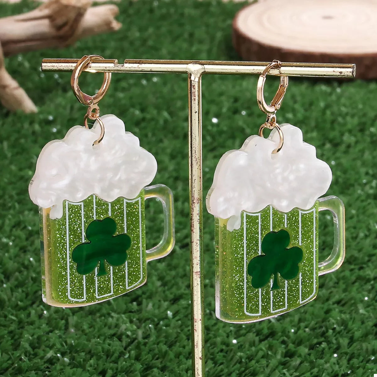 Lucky Clover Dangle Earrings - cas7m