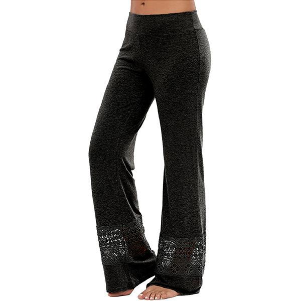 Plus Size Women's Casual Lace Flare Leg Pants