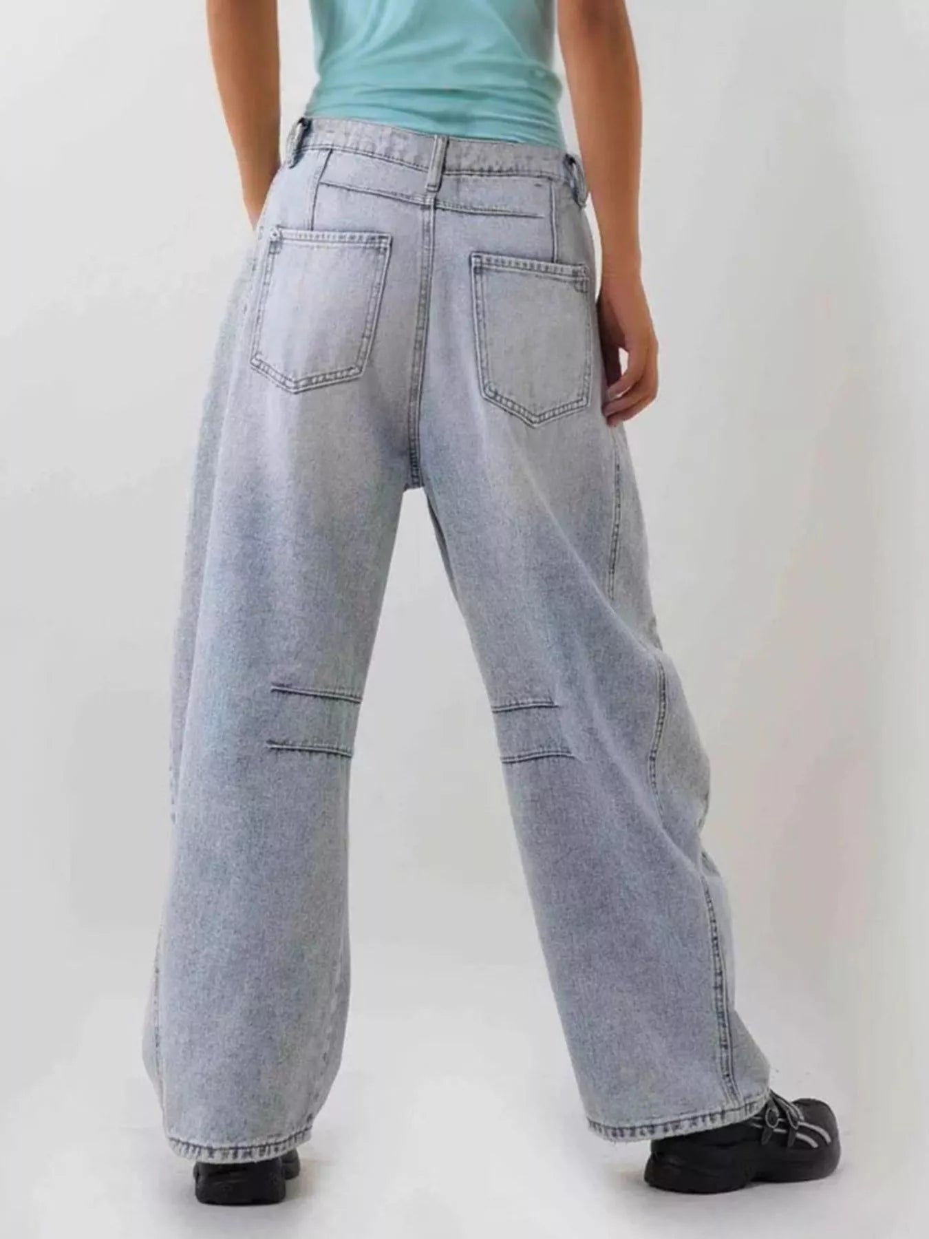 Distressed Wide Leg Jeans - cas7m
